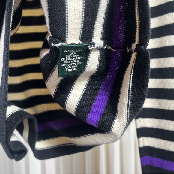 Ralph Lauren Purple and Black Striped Women’s Sweater - Picture 5 of 14